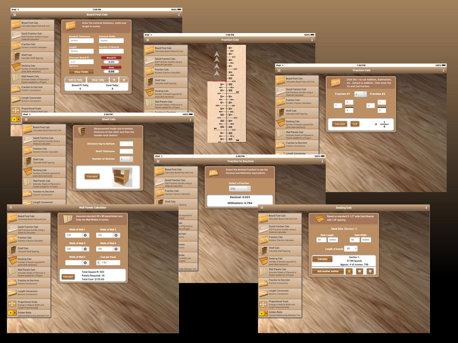 WoodMaster Woodworking app for iPhone Android and iPad 