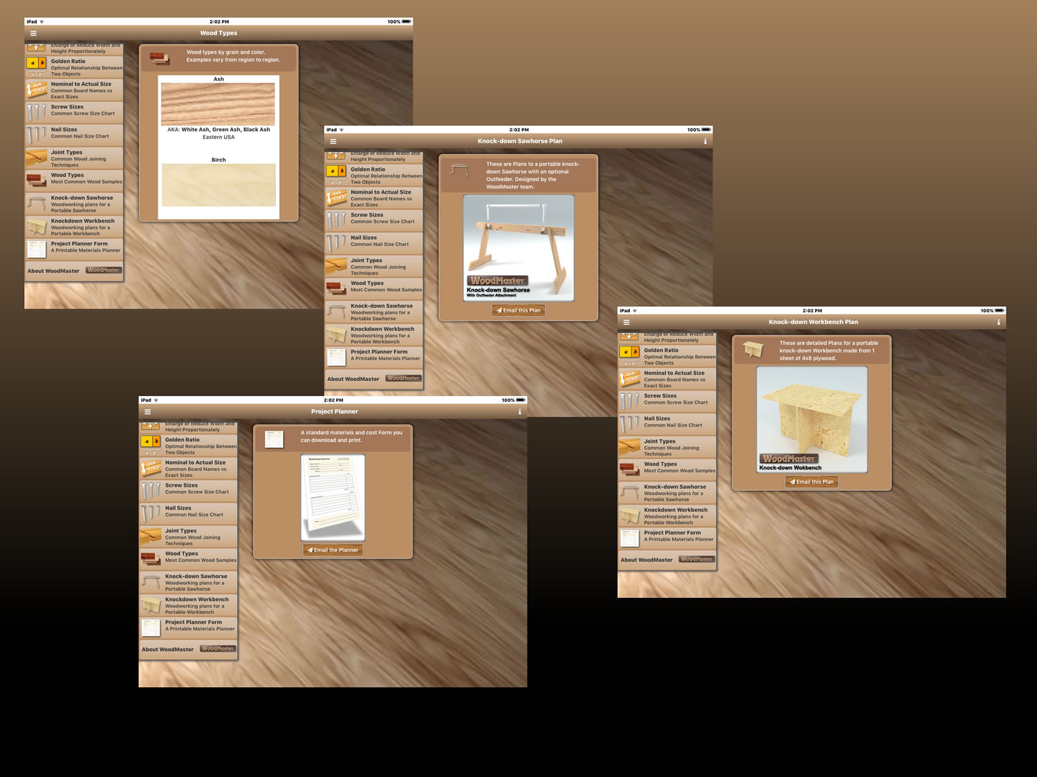 WoodMaster Woodworking app for iPhone Android and iPad 