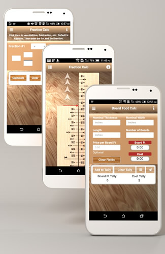 Woodworking app Board ft and fraction Calculators