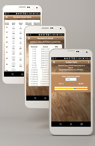 Woodworking app Golden Rule and wood nominal sizes