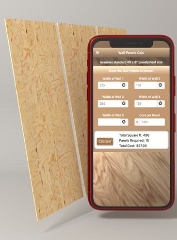 Woodworking app Panel Sheet Calculator for woodworkers