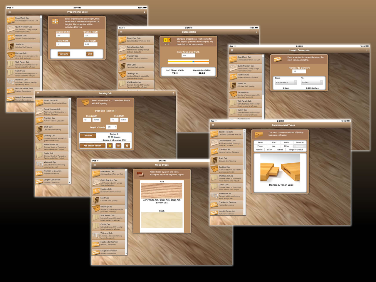 Woodworking app for iPad and Android Tablets