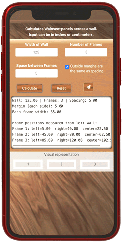 Wainscot Calculator for iPhone